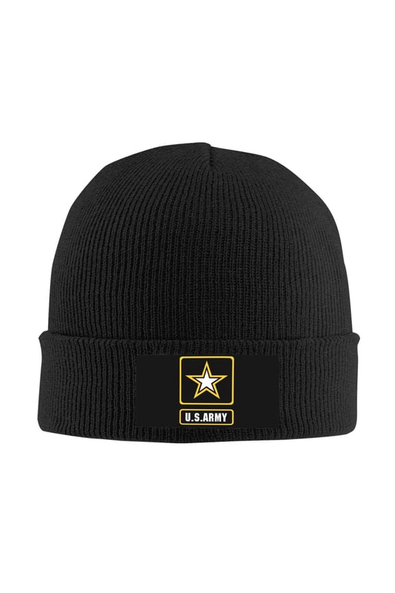 Logo Of The United States Army Men Women Knitted Hat Adult Knit Beanie For Fall Winter Knit Hat Cap Slouchy Knitted Skull Cap