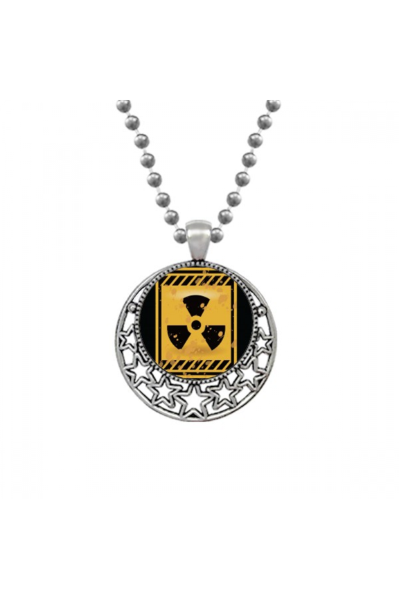 Logo Radioactive And Dangerous Substances No Entry Necklaces Pendant Retro Moon Stars Jewelry