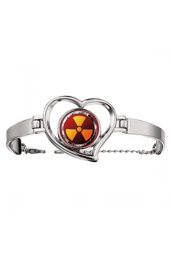 Logo Radioactive Substances Warning Bracelet Heart Jewelry Wire Bangle