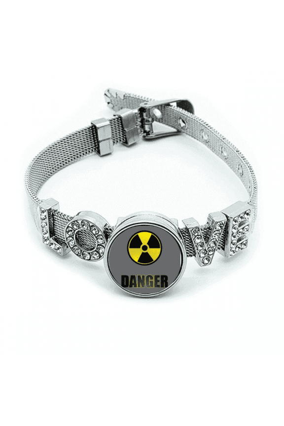 Logo Radioactive Substances Warning Bracelet Wristband Crystal Love Adjustable Bangle