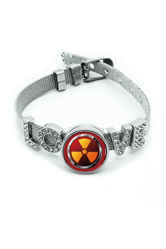 Logo Radioactive Substances Warning Bracelet Wristband Crystal Love Adjustable Bangle