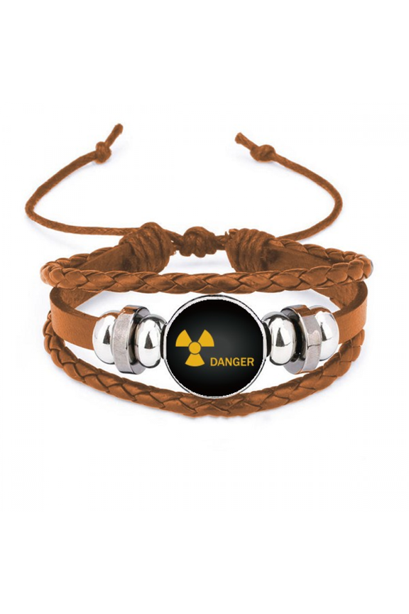 Logo Radioactive Substances Warning Bracelet Wristband Leather Jewelry Ornament