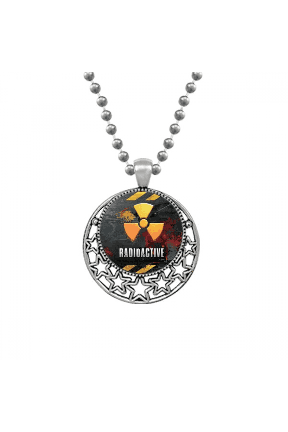 Logo Radioactive Substances Warning Necklaces Pendant Retro Moon Stars Jewelry