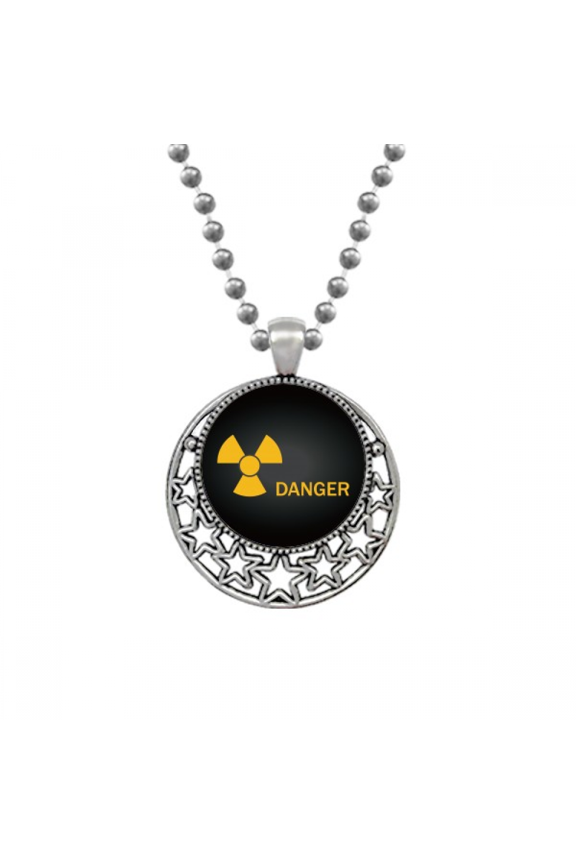 Logo Radioactive Substances Warning Necklaces Pendant Retro Moon Stars Jewelry