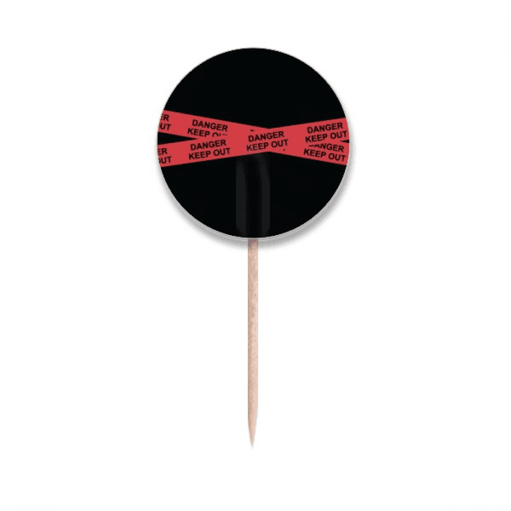 Logo Red Danger Line Keep Out Toothpick Flags Round Labels Party Decoration - Walmart.com