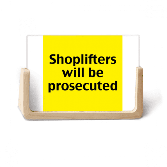 Logo Shoplifters Will Be Prosecuted Photo Wooden Photo Frame Tabletop Display