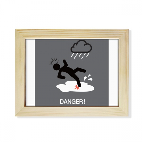 Logo Slippery Road Be Carefull Desktop Photo Frame Picture Art Decoration Painting 6x8 inch