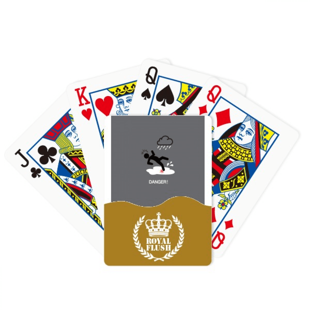 Logo Slippery Road Be Carefull Royal Flush Poker Playing Card Game