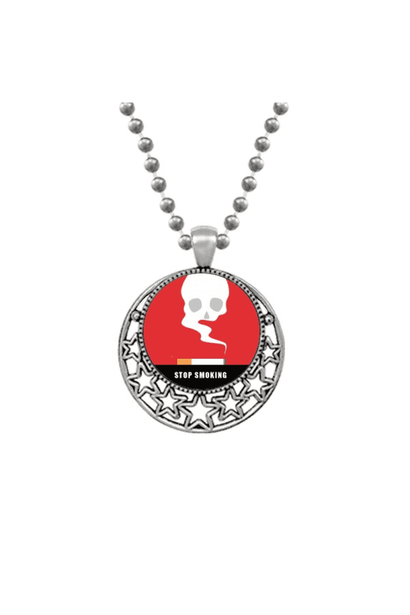 Logo Smoking Cause Deaths Necklaces Pendant Retro Moon Stars Jewelry