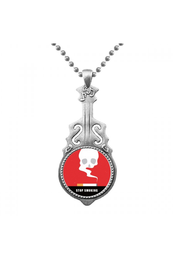 Logo Smoking Cause Deaths Pendant Jewelry Music Guitar Torque Hangtag