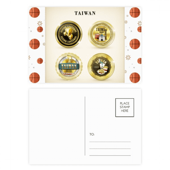 Logo Taiwan Features travel Basketball Postcard Set Thanks Card Mailing Side 20pcs