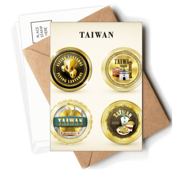 Logo Taiwan Features travel Postcards Envelopes Blank Note Cards Mailing