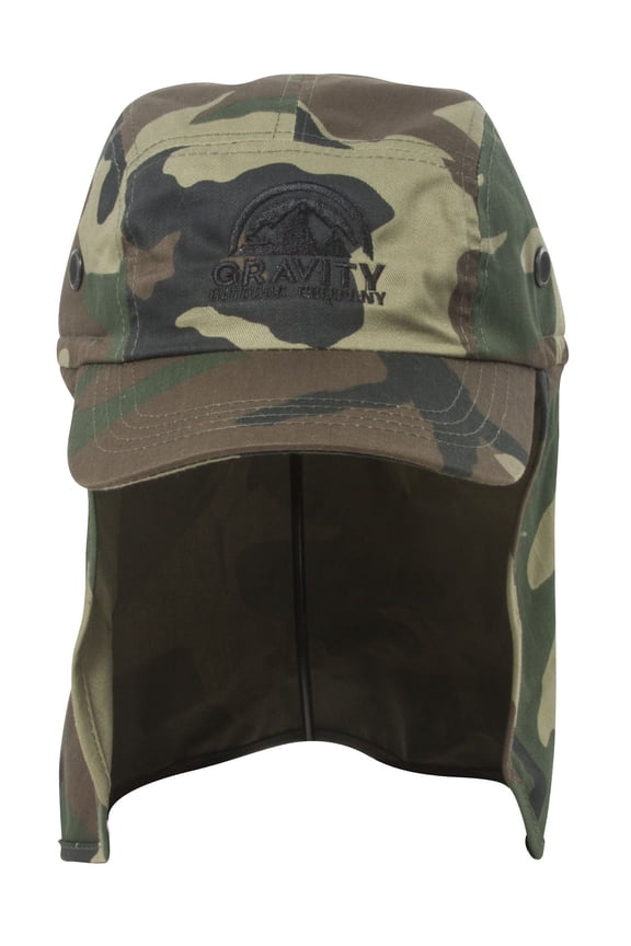 Logo Traveller Flap Sun Hat - Woodland Camo