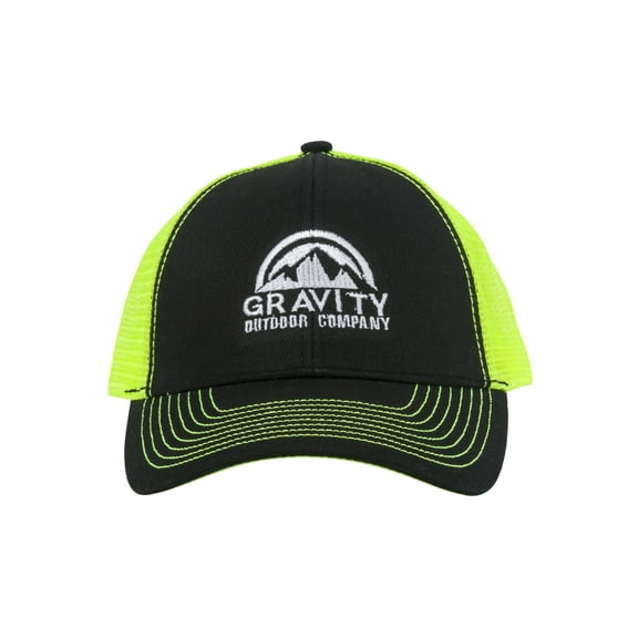 Logo Two-Tone Adjustable Trucker Hat - Black/Neon Green