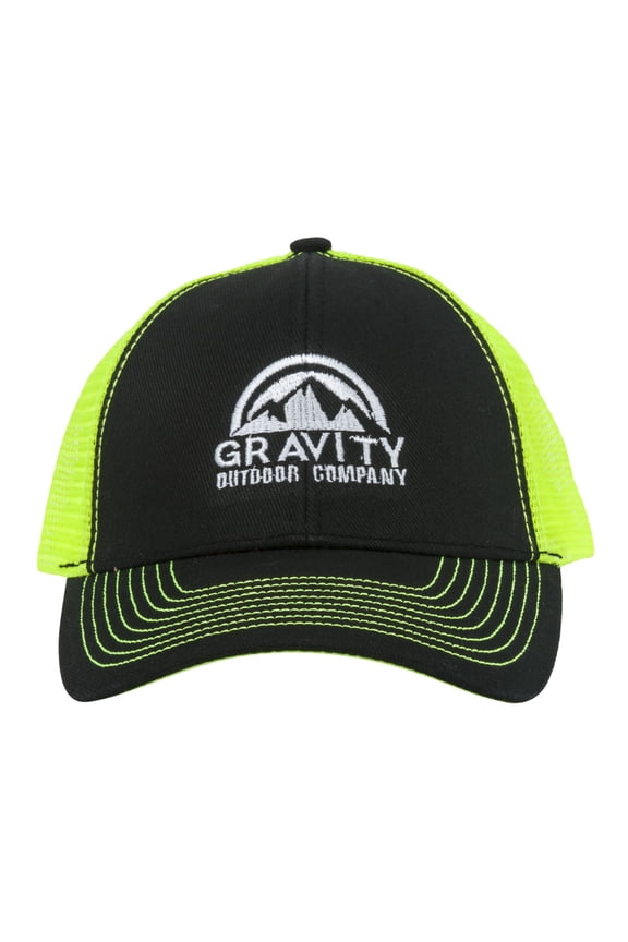 Logo Two-Tone Adjustable Trucker Hat - Black/Neon Green