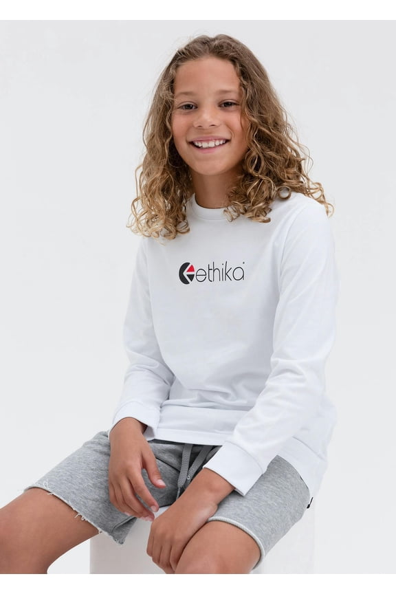 Logo - White | Boys Graphic Tee Ls