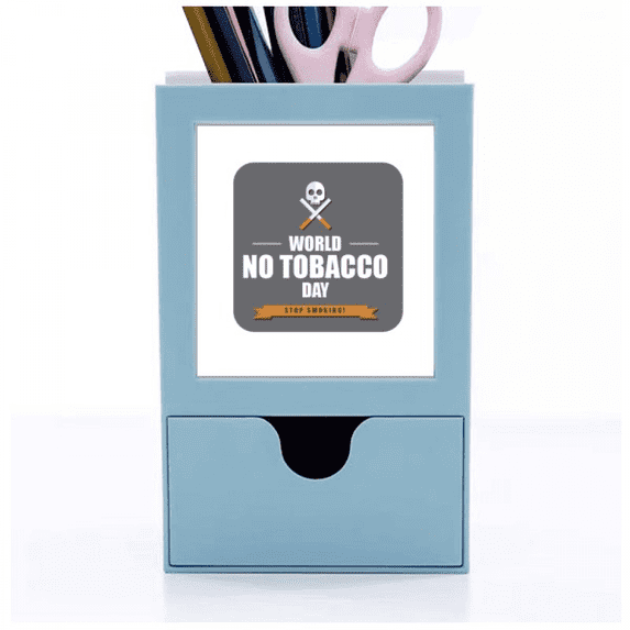 Logo World No Tobacoo Day No Smoking Desk Supplies Organizer Pen Holder Card