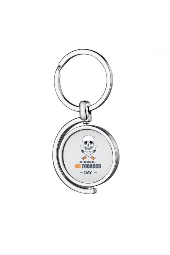 Logo l No Tobacco Day Rotating Keychain Metal Keyring Holder