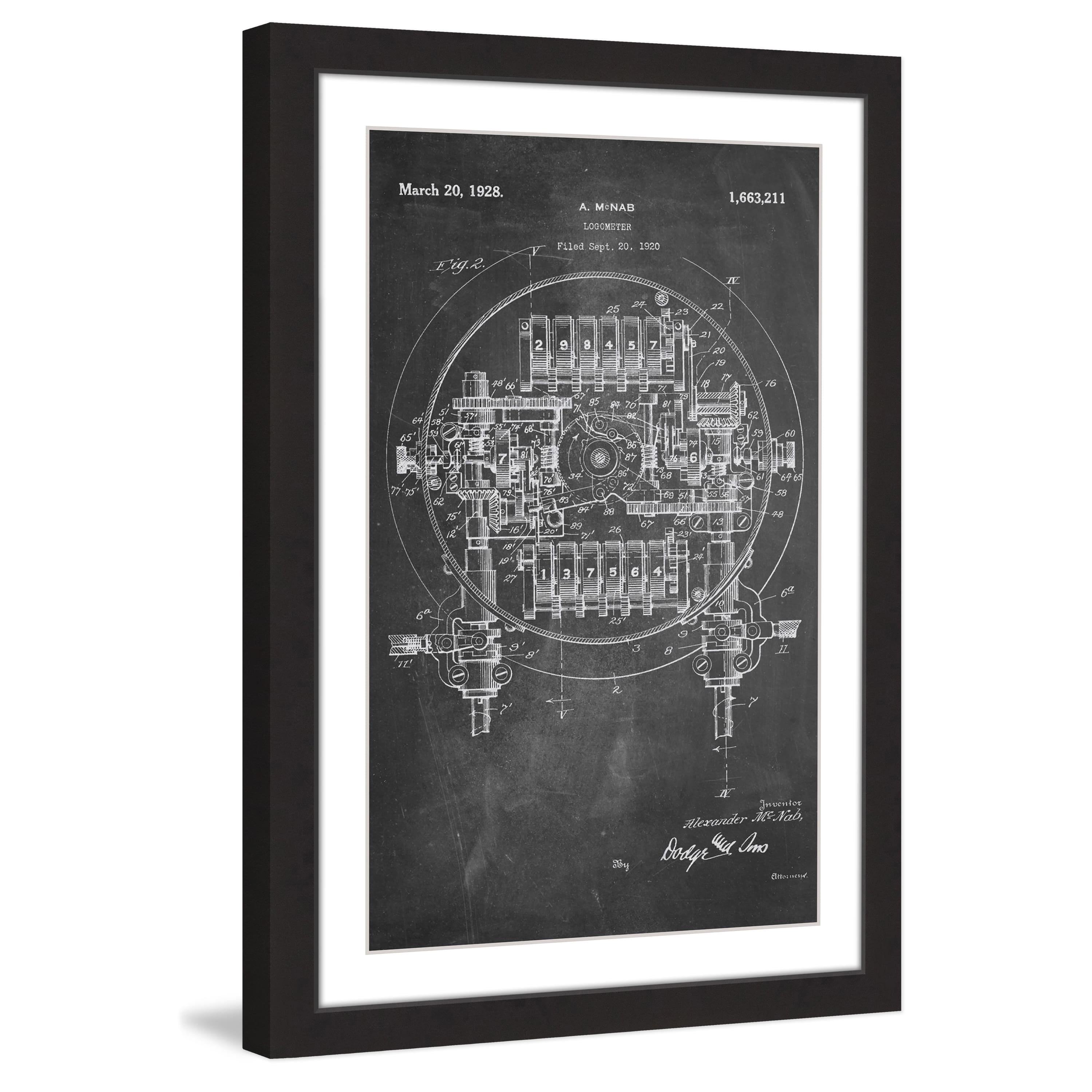 "Logo meter 1920 Chalk" Framed Painting Art Print, 20" x 1.5"
