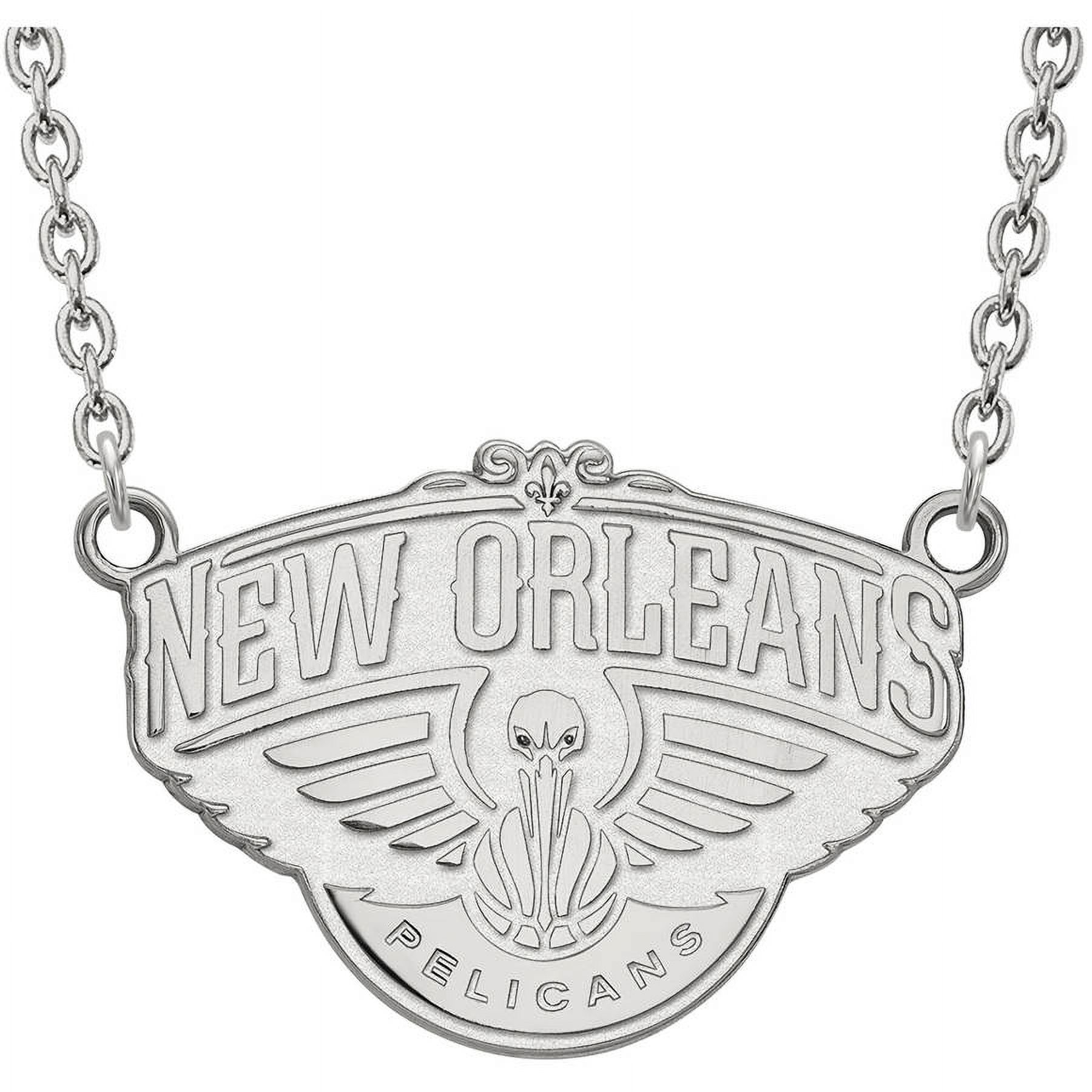 LogoArt 10 Karat White Gold NBA New Orleans Pelicans Pendant with Necklace - image 1 of 5