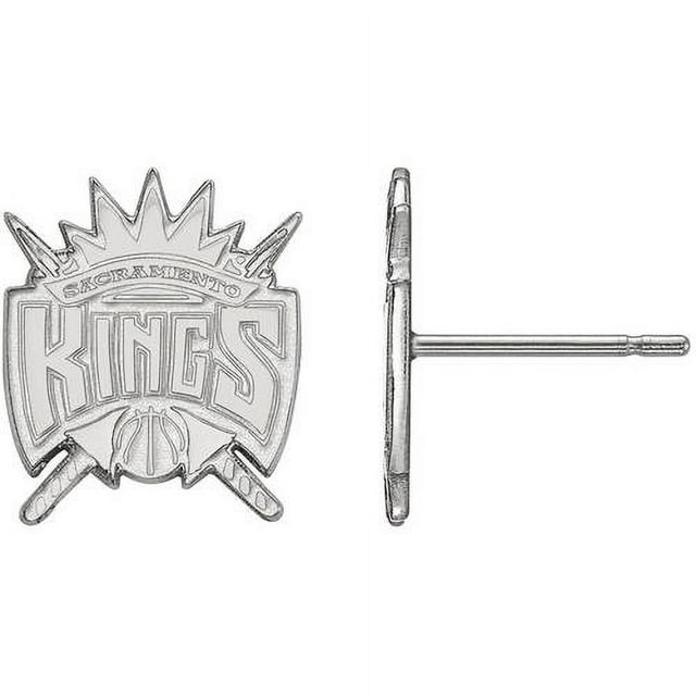 LogoArt 10 Karat White Gold NBA Sacramento Kings Small Post Earrings