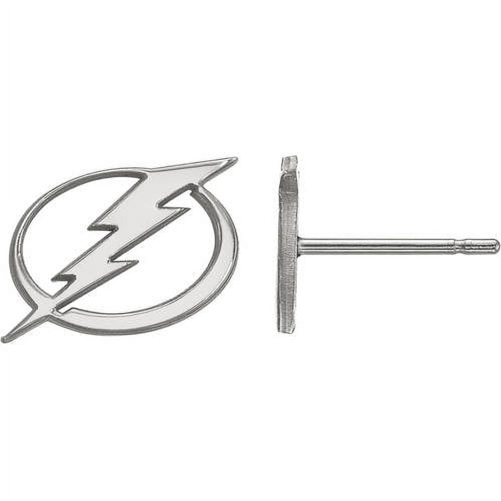 LogoArt 10K White Gold NHL LogoArt Tampa Bay Lightning XS Post Earrings - image 1 of 5