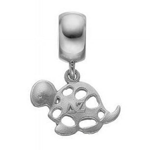 LogoArt DZ003BD1-SS Sterling Silver Delta Zeta Turtle Charm on Plain Bead