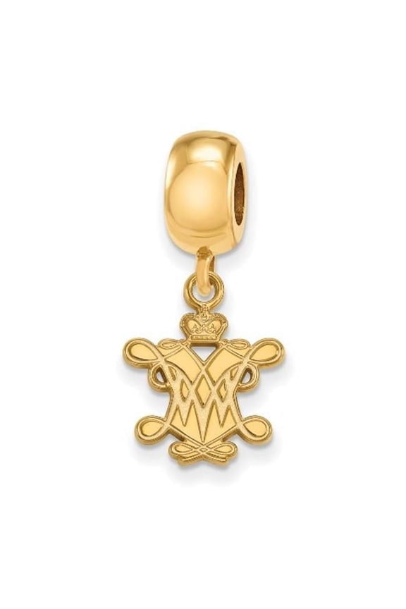 GP005WMA Sterling Silver with Gold Plated William & Mary Small Dangle Bead Charm