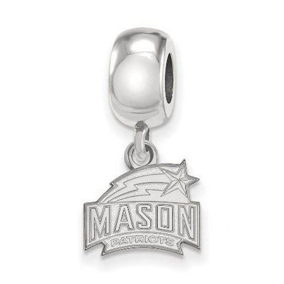 LogoArt SS007GMU Sterling Silver George Mason University Dangle Bead Charm, Extra Small
