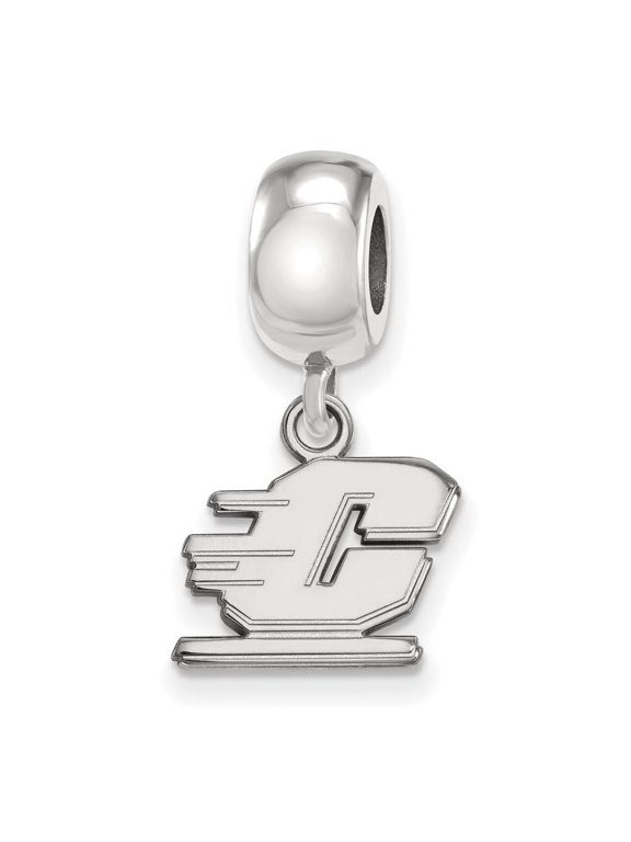 Sterling Silver Rhodium-plated LogoArt Central Michigan University Letter C Extra Small Dangle Bead Charm