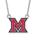 thumbnail image 1 of LogoArt Sterling Silver Miami University Large Enamel Pendant Necklace, 1 of 3