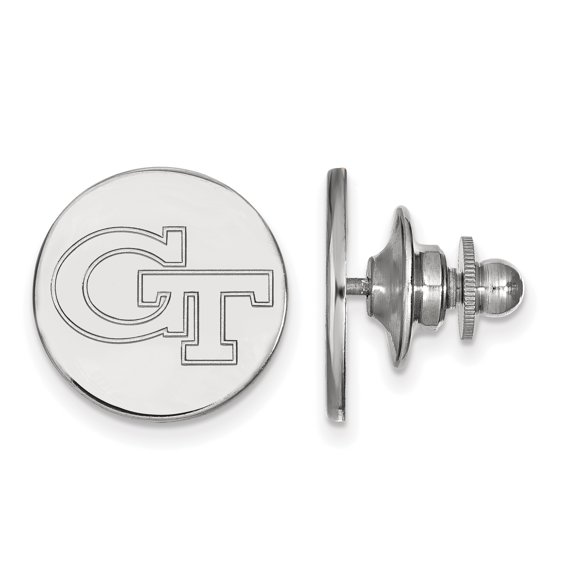 LogoArt Sterling Silver Rhodium-plated Georgia Institute of Technology Lapel Pin