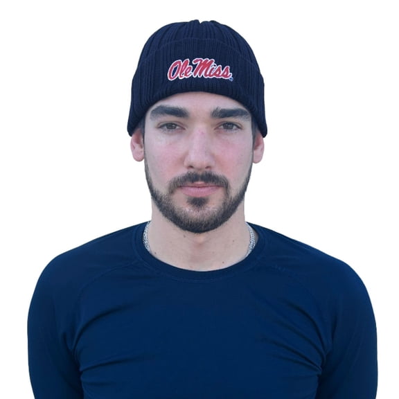LogoFit Ribbed Cuffed Beanie for Men and Women - Unisex Winter Hat (Mississippi)
