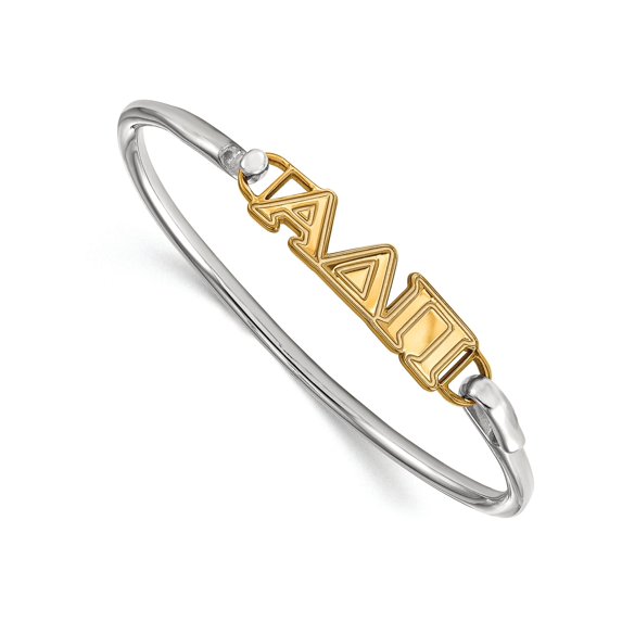 Logoart Sterling Silver Gp Alpha Delta Pi Large Hook and Clasp Bangle