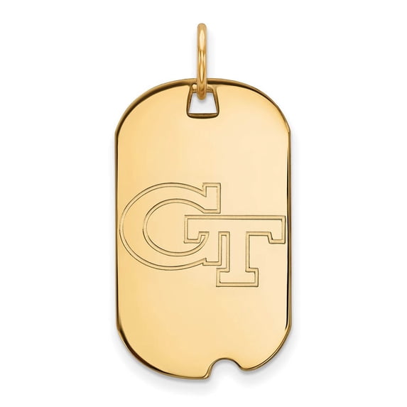 Logoart Sterling Silver Gp Georgia Institute Of Technology Small Dog Tag Pendant Necklace