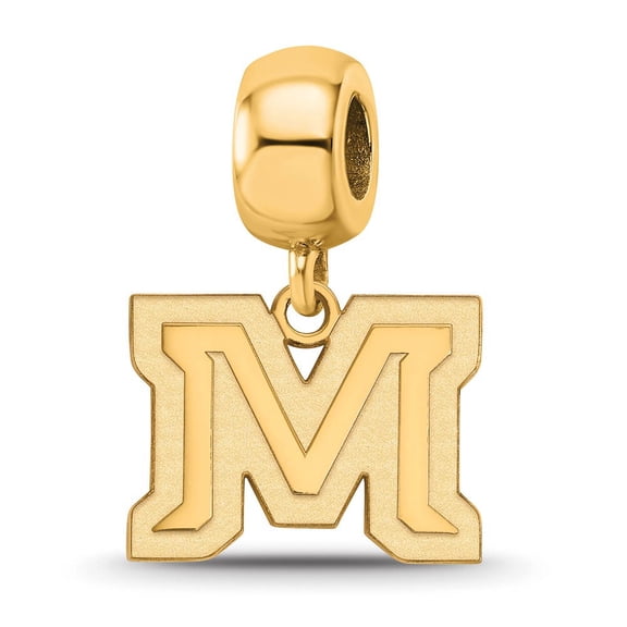 Logoart Sterling Silver Gp Montana State University Small Dangle Bead