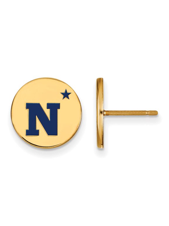 Sterling Silver Gp Navy Small Enamel Disc Earrings