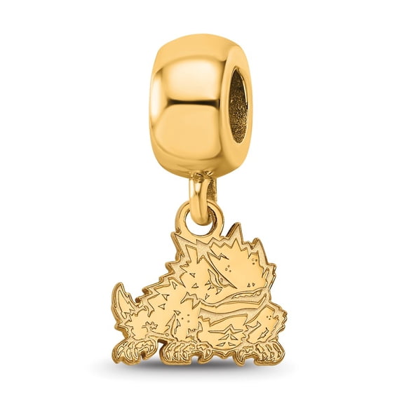 Logoart Sterling Silver Gp Texas Christian University Extra Small Dangle Bead Char