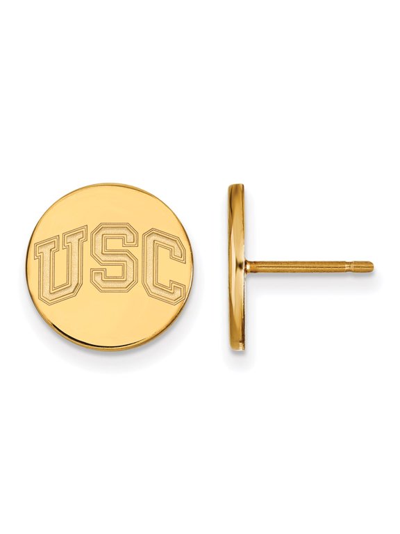 Logoart Sterling Silver Gp University Of Southern California Extra Small Disc Earrings
