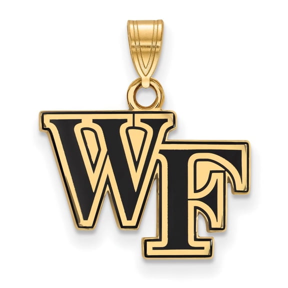 Logoart Sterling Silver Gp Wake Forest University Small Enamel Pendant