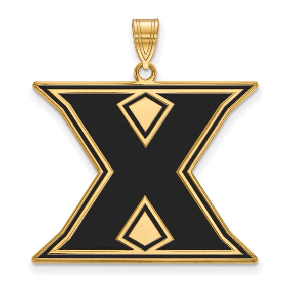 Logoart Sterling Silver Gp Xavier University Extra Large Enamel Pendant