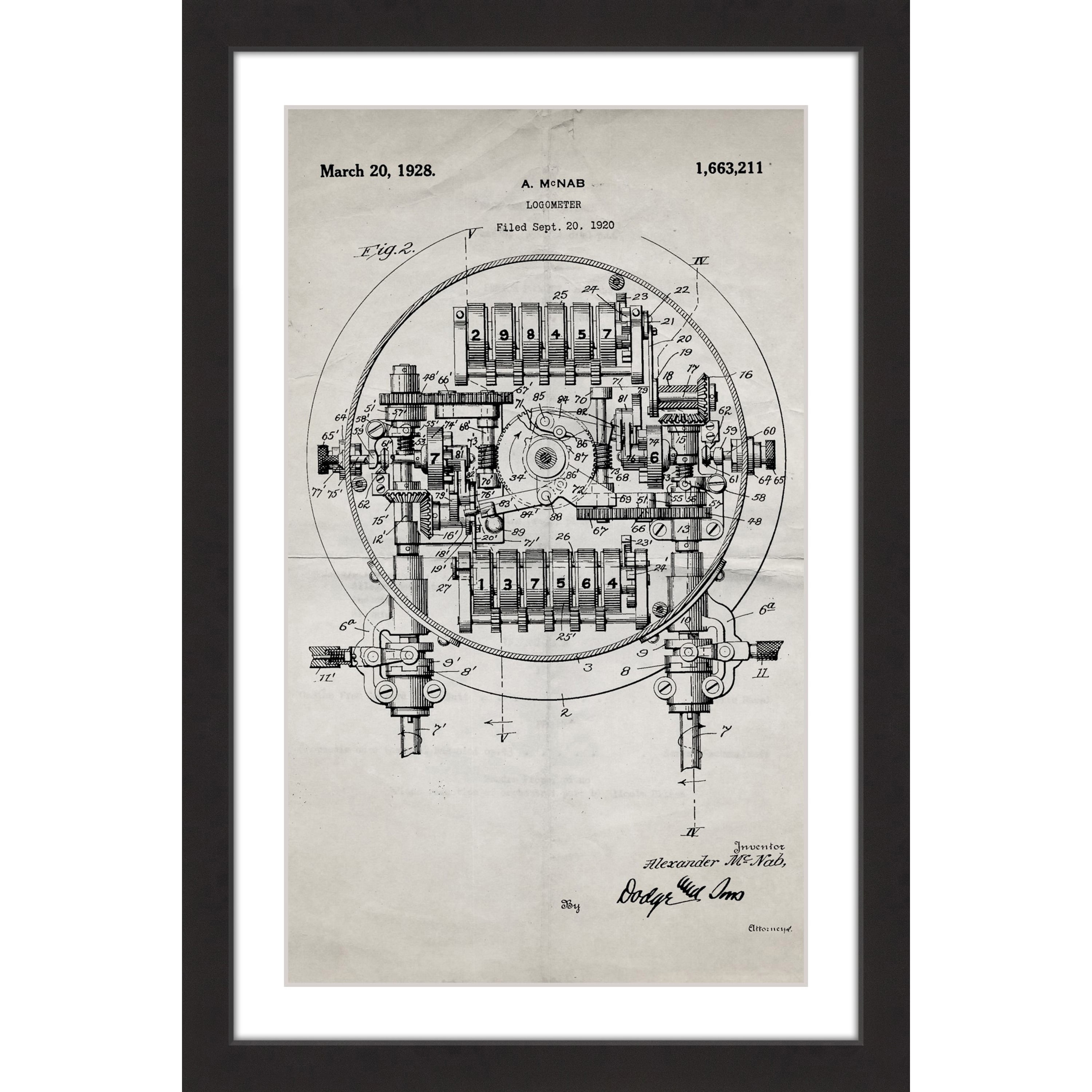"Logometer 1920 Old Paper" Framed Painting Print