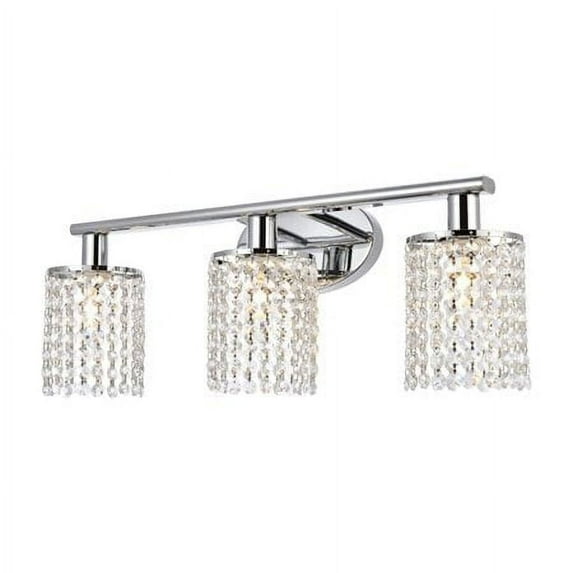 LOHASLED 3-Light Chrome Multi Mounting Position Vanity Light with Crystal Glass Shade