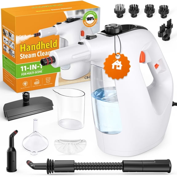 10s Instant Heat Handheld Steam Cleaner Upgrade 15fl oz Tank, 1500W Lightweight Portable Steamer for Cleaning Grout, Floor, Couch, Furniture, Kitchen, Lockable, Refill Any Time