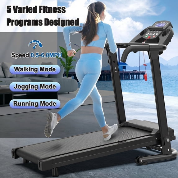 Running Machine Home Loheer 2.5HP Foldable Treadmill for Home, 300lbs Capacity Walking Pad ...