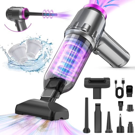 Loheer Car Vacuum Cleaner, 16000PA Portable Handheld Vacuum Cordless, with Brushless Motor, Grey