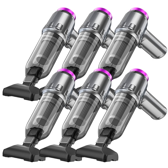 Loheer Car Vacuum Cleaner,6Pack 16000PA Portable Handheld Vacuum Cordless, with Brushless Motor, Grey