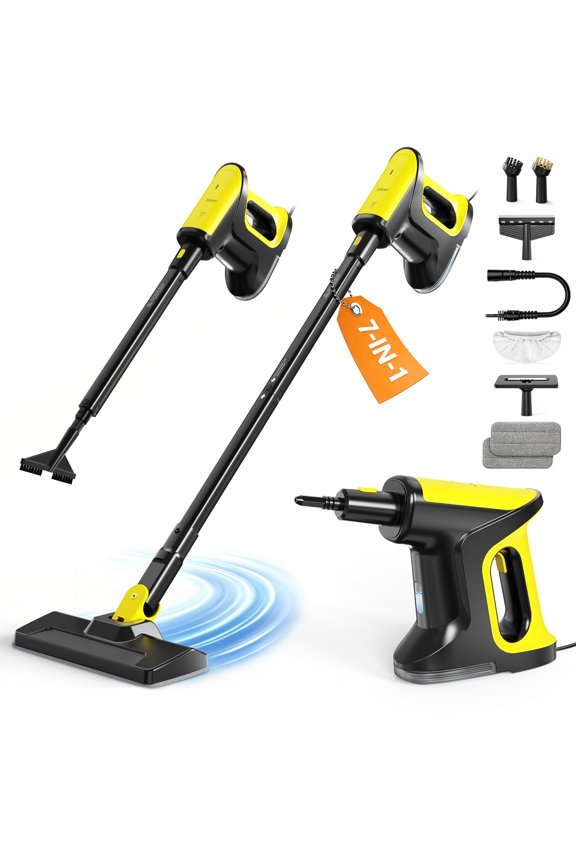 Multi-Functional Steam Mop with Detachable Handheld Steamer, 300ml Tank, 15s Heat-Up, 248°F Handheld Steam Cleaner, Swivel Head for Floors, Carpets, Tiles, and More