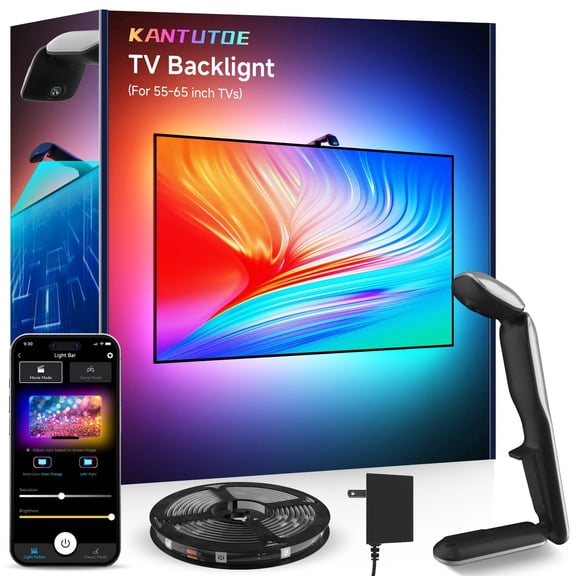 Lohew TV LED Backlight,16.4Ft Cuttable Rgb LED Strip for 45-75 inch TVs and PC Monitors,Screen Sync Sensor,Smart App Control,Color Changing Lights that Sync with TV for Gaming,Music,Movies