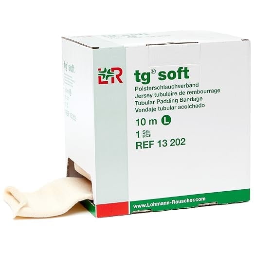 Lohmann & Rauscher Tg Soft Stretchy, Terry Cloth for Sensitive Skin Adhesive Bandage, Beige, L